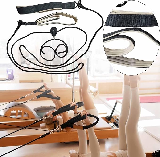 Pilates Reformer Pull Ropes Exercise Straps Pilates Handles with Wheel for Working Out Yoga Muscle Building Women Men