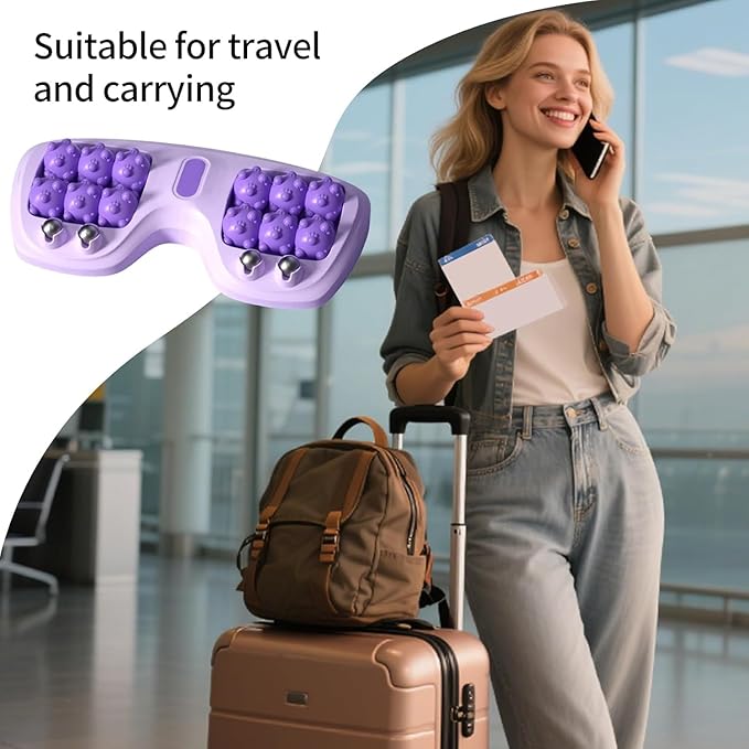 Portable Double Foot Massage Roller, 2025 New Dual Foot Massage Roller for Relieve Pain from Plantar Fasciitis, Portable Feet Massager Tool for Home Office Use (Orange)