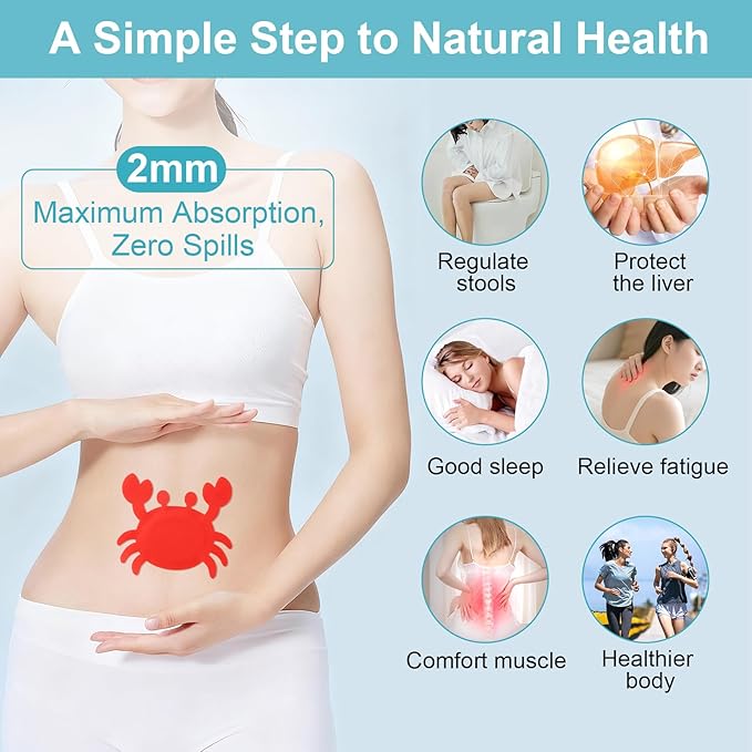 30Pcs Castor Oil Patch for Belly Button with 4oz Organic Castor Oil in Glass Bottle, Castor Oil Pack Belly Button Patches for Stomach Hand Self Adhesive (30pcs Crab Pack with Oil)