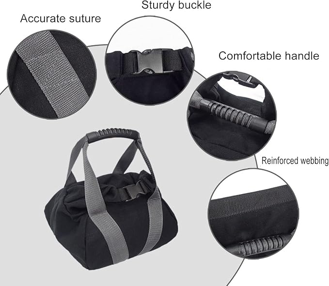 Sandbag Workout Bag,Tear Resistant with Ergonomic Handle 12oz Canvas Weightlifting Sand Bag for Fitness Exercise