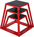 Plyometric Jump Box, Heavy Duty Steel Step Up Box for Workout, Vertical Jump Trainer with Anti-Slip Rubber Pad for Home Gym Strength Training & Conditioning