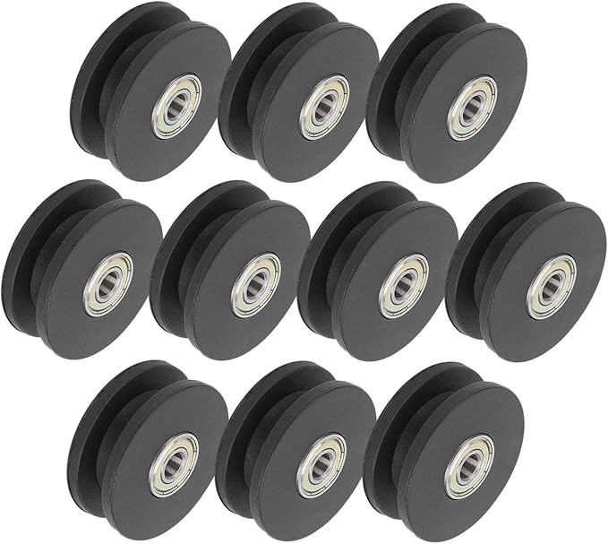 10pcs Nylon Bearing Pulley 50mm | Heavy Duty Gym Attachment/Garage Door Accessory | Sturdy & Weather - Protected | Strength Training Equipment Replacement