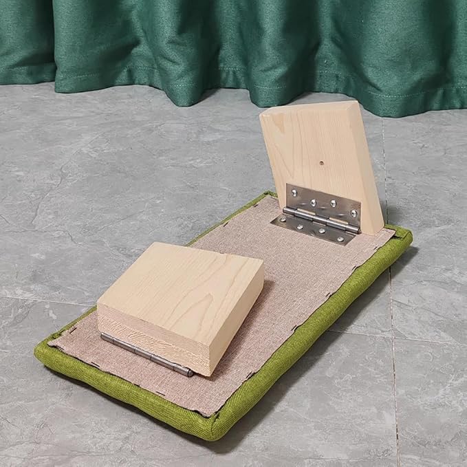 Meditation Stool, Solid Wood Folding Meditation Stool, Easy to Carry Out, Yoga Meditation Stool, Kneeling Tea Stool, Inclined Stool,Beige