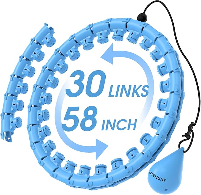 JKSHMYT Weighted Hula Circle Hoops for Adults Weight Loss, Infinity Fit Hoop Plus Size, 30 Detachable Links, Exercise Hoop for Women and Beginners