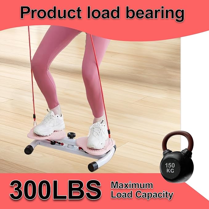 AB Workout Equipment Twist Board for Exercise, Silent ABS+Carbon Steel Home Gym, 150KG Capacity, Fat-Burning, Pre-Assembled & Instant Use