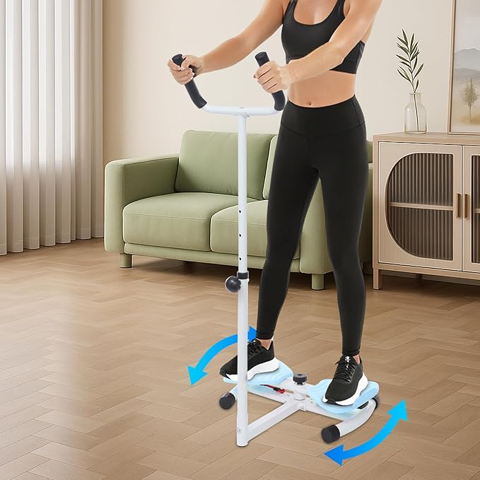 Waist Twister Machine Exercise, Adjustable Ab Twist Board Resistance Bands & Handrails, Ab Workout Machine for Home Gym, Core Strength Training Equipment with 330 lbs Weight Capacity