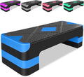 MIUDGIG 27" Exercise Workout Aerobic Step Platform Trainer, Adjustable Fitness 4-6-8in Exercise Stepper Workout with 4 Risers, Aerobics Stepper Workout Stepper for Home Gym Cardio Strength & Training