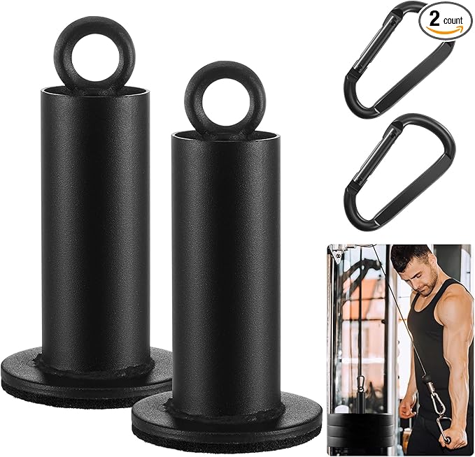 Lasnten 2 Set Weight Loading Pin with Clip Heavy Duty Attachment Fit 2 Inch Weight Plate for LAT Cable Pulley System Gym (Classical,1.9'' D X 4.7'' H)