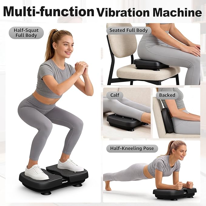 Mini Vibration Plate Machine for Lymphatic Drainage, Shake Plate Exercise Machine Fat Burner for Weight Loss, Portable Shaking Whole Body Workout Vibration Platform for Home Gym 1 Piece