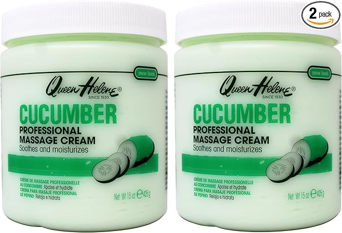Queen Helene Cucumber Professional Massage Cream, Soothing and Moisturizing, 15 oz (Pack of 2)