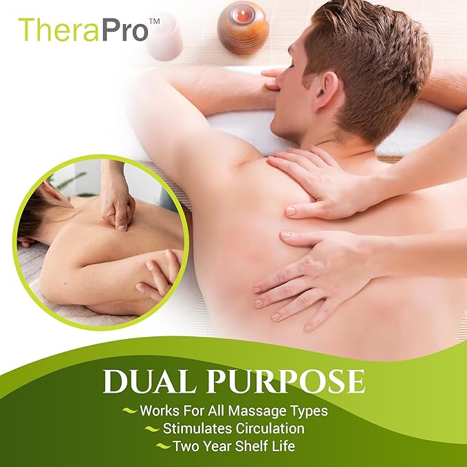Multi-Purpose Massage Cream by TheraPro - 14 Ounces - Hypoallergenic, Unscented Cream - Massaging Cream Infused with Jojoba, Avocado Oil, Sweet Almond Oil