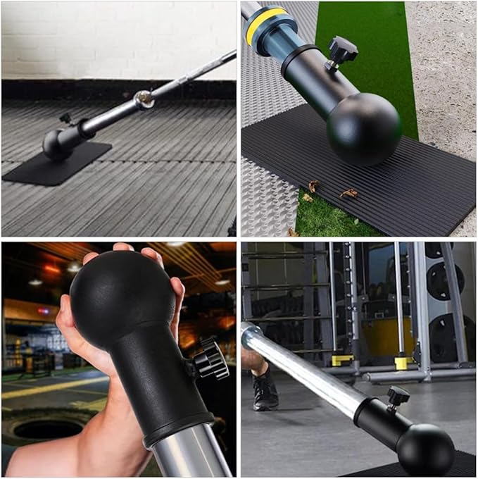 Kisangel Barbell Attachment Base Rotatable Iron Barbell Clamp for T Bar Row and Deadlift Strength Training Gym Equipment Accessory for Home Workouts
