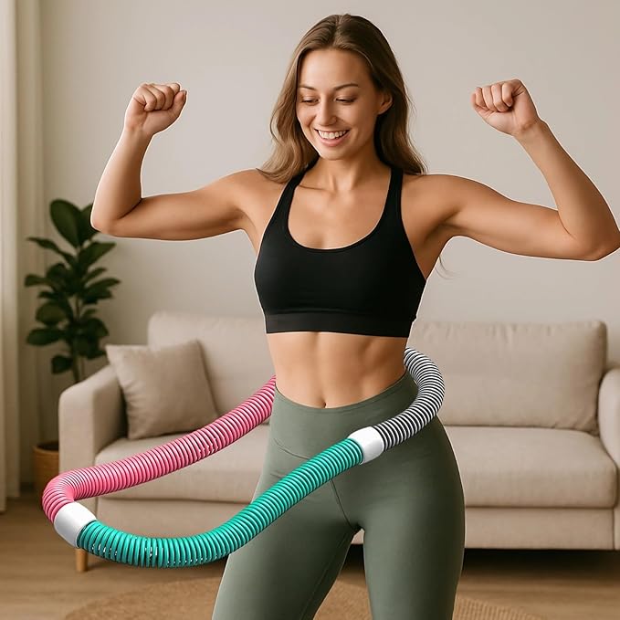 Fitness Hoop For Adults, Weighted 3.3Lbs/1.5Kg, Soft Spring Design, Pvc, Weight Loss, Exercise, Shape, Anytime