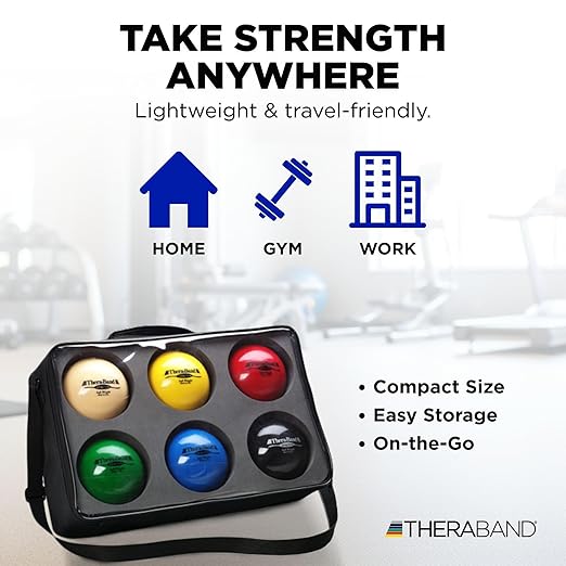 THERABAND Soft Weight, 4.5" Diameter, Weighted Balls for Baseball, Weighted Balls for Softball, Hand Held Ball Shaped Isotonic, Shoulder Strength, Rotator Cuff & Throwing Trainer, Red, 3.3LB