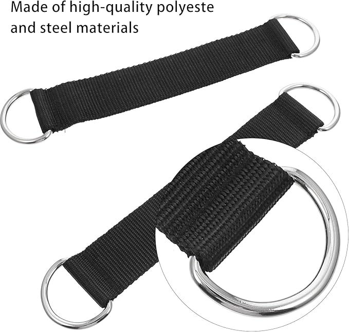 Pulley Straps and DIY Hanging Straps 2pcs Black Fitness Accessories for Strength Training Equipment Pulley System, Sports Tool for Home Gym and Cable Machine Workouts