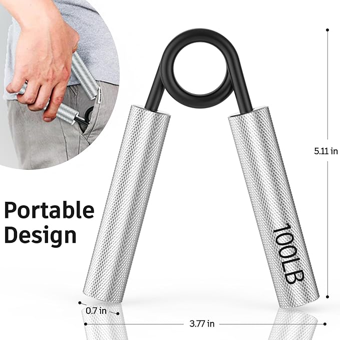 Grip Strength Trainer 6 Pack,50LB-300LB Metal Hand Grip Strengthener,Non-Slip Heavy-Duty Forearm Exerciser,Hand Gripper for Muscle Building and Hand Rehabilitation Exercising