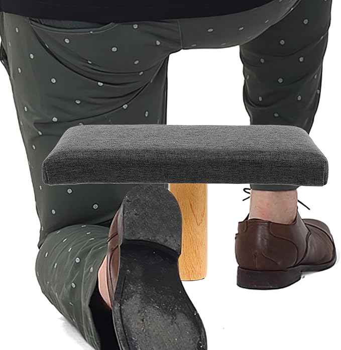 Sosoport Ergonomic Prayer Stool with Soft Cushion Single-Leg Meditation Bench for Sitting Kneeling and Balance Training Portable Gray Seat Suitable for Users