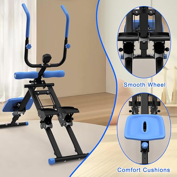 2 in 1 Stair Stepper And Ab Workout Machine, Stepper Machine with Adjustable Handlebar, Vertical Climber Workout Equipment for Home Gym, Core and Glute Workouts Equipment for Women