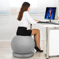 Yoga Ball Chair Office Ball Chair with Base & Pump, Stability Yoga Ball Seat for Back Pain Relief, Home Gym Exercise Ball Chair for Core Strength Training ( Color : Light Gray , Size : Diameter 65cm (
