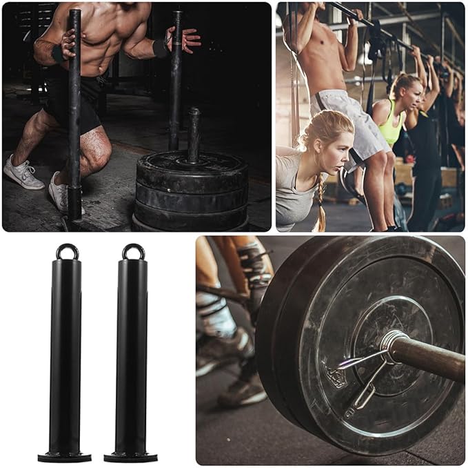 Barbell Weight Plate Holder Rack Fitness Loading Pin 48mm Diameter 320mm Length Gym Weight Storage Attachment for Strength Training Equipment