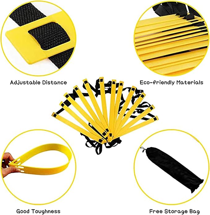 Agility Ladder Flexibility Speed Ladder, Sports Training Set,Fitness Jumping Ladder Footwork Sport Equipment,for Kids/Adults Outdoor Training(Size:4m)