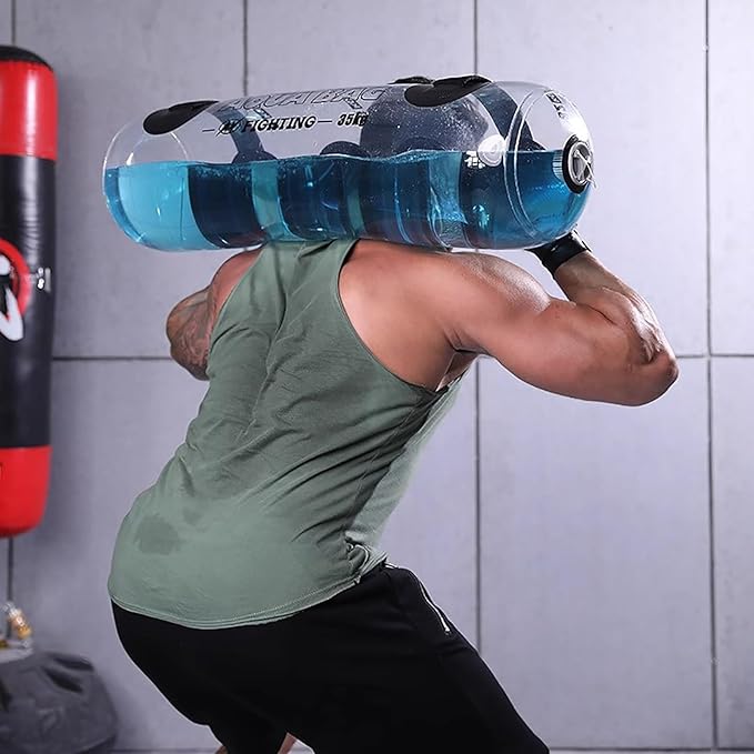 Portable Workout Water Bag Folding, Home Gym Weight Dumbbells Training Equipment, Clear Yoga Sandbag Tool with Pump, 10-35 Kg Sport Weights Bag (Color : 30kg)