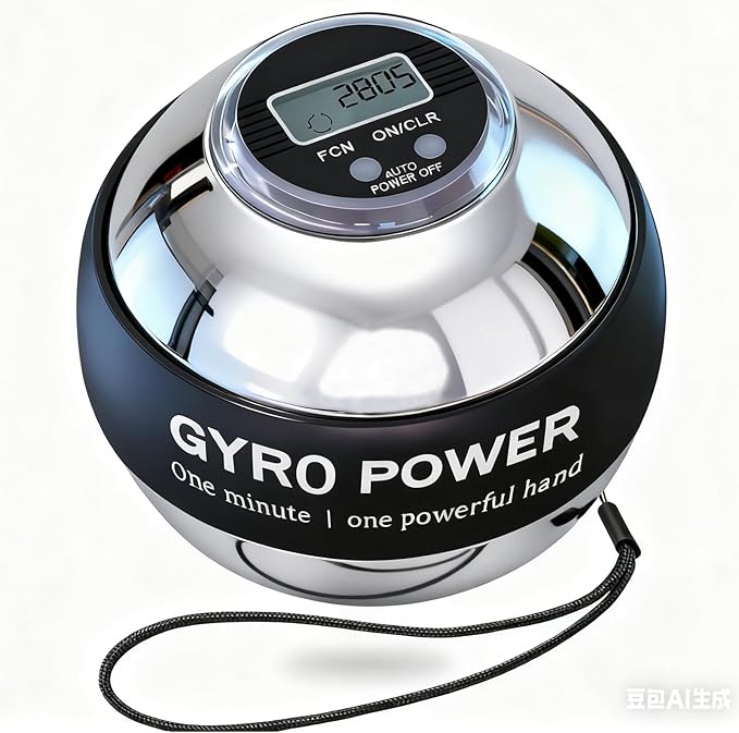 Curaball Hand Exerciser–Torque Ball Strengthener with Counter, LED Lights, Auto-Start Gyroscopic Wrist Trainer for Arms, Fingers & Forearms, Grip Training Tool for Home