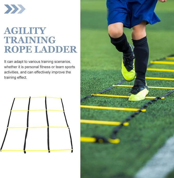 Agility Ladder Football Training Equipment Nine-Square Speed Ladder with Portable Rope Design for Soccer Footwork Workouts and Speed Training