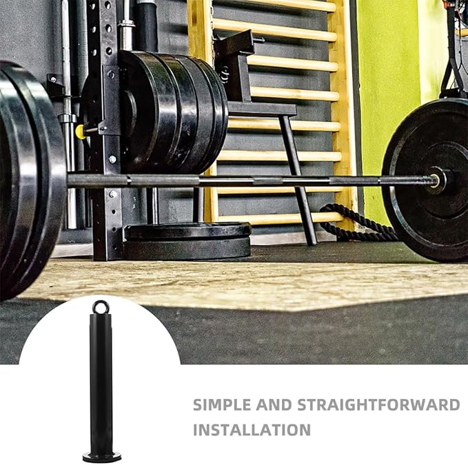 Barbell Weight Plate Holder Rack Fitness Loading Pin 48mm Diameter 320mm Length Gym Weight Storage Attachment for Strength Training Equipment
