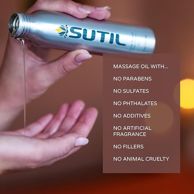 SUTIL Sensual Luxury | Love Potion #23 Massage Oil | Non Sticky Aphrodisiac Essential Oil | Botanical Arousal Oil for Women, Men, & Couples (Love Potion #23, 4 Oz)