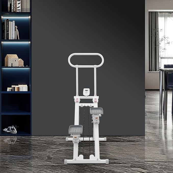 Foldable Stair Stepper Machine with LCD Display, 300lbs Vertical Climber for Home Gym, Adjustable Height Cardio Workout Equipment for Adults, Weight Loss
