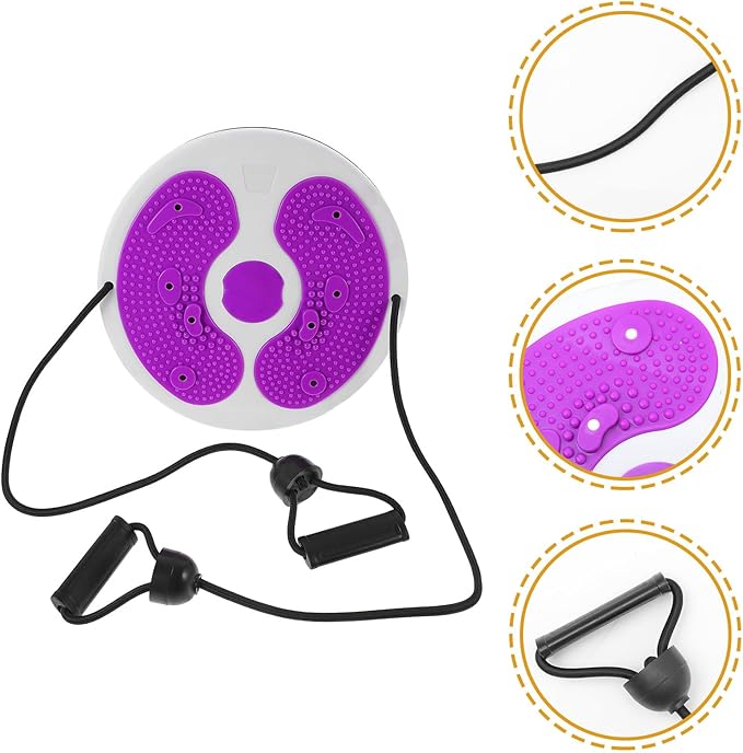 Household Fitness Twisting Waist Disc with Rope, Plastic Rotating Board for Waist and Abdominal Exercise, Female Body Shaping Equipment for Home Workout and Weight Loss