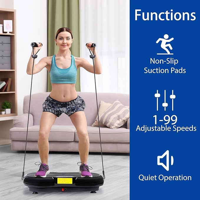 LEMY Vibration Plate Exercise Machine, Full Body Shaker with Bluetooth and Remote Control, Vibrating Plate Machine for Fitness, Training