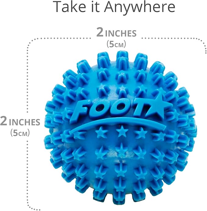 Body Back Foot Star® Massager Ball and Plantar Fasciitis Roller - Soothe Foot Stress, Discomfort, Aches, & Tightness (Pack of 2, Blue, 2-Inch)