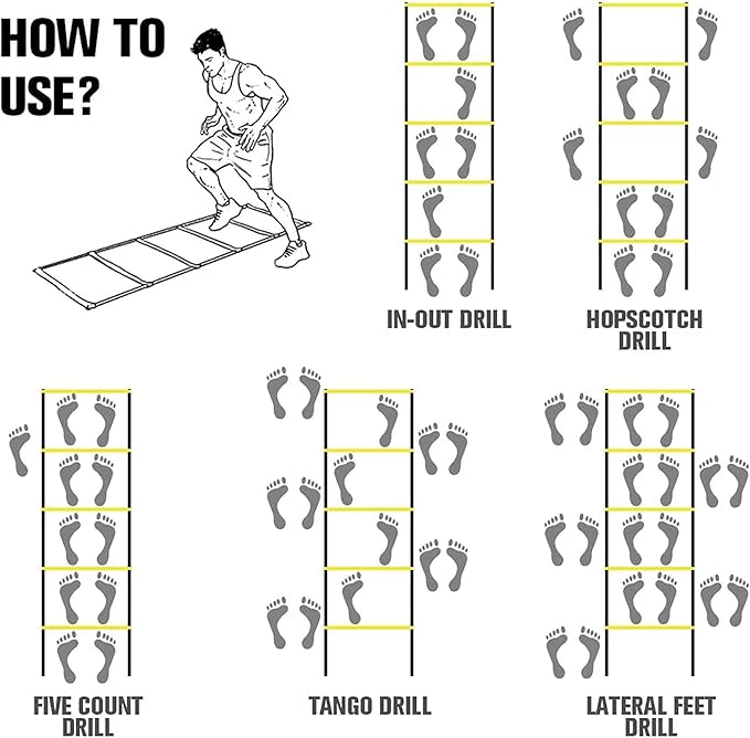 Agility Ladder Double Row Agility Ladder, Adjustable Training Equipment, Football Flexibility Training Jumping Ladder, for Personal Train(Size:4M)