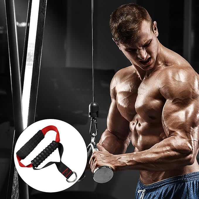 BESPORTBLE Pull Rope Handle Fitness Grip Non-Slip Exercise Handle Grip for Arms Strength Training Compatible with Home Resistance Bands Tricep Training Rope Attachment for Workout