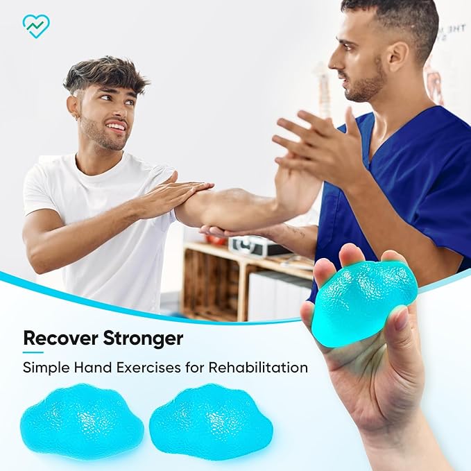 FitBeast Stress Balls for Adults, Hand Exercise Balls 6 Pack, Stress Relief & Grip Strength Trainer, Squishy Balls & Squeeze Balls for Arthritis, Carpal Tunnel, Hand Therapy with 3 Resistance Levels