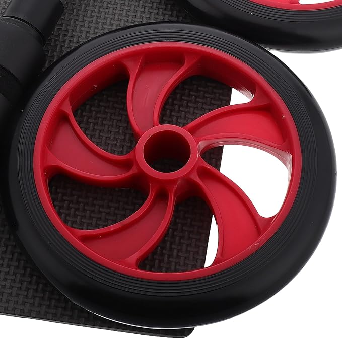 Toyvian Silent Ab Roller Wheel Abdominal Workout Equipment for Core Training with Quiet Operation Red Exercise Wheel for Home and Outdoor Gym Strength Exercises