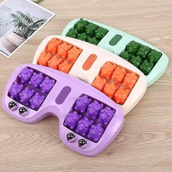 Portable Double Foot Massage Roller, 2025 New Dual Foot Massage Roller for Relieve Pain from Plantar Fasciitis, Portable Feet Massager Tool for Home Office Use (Green)