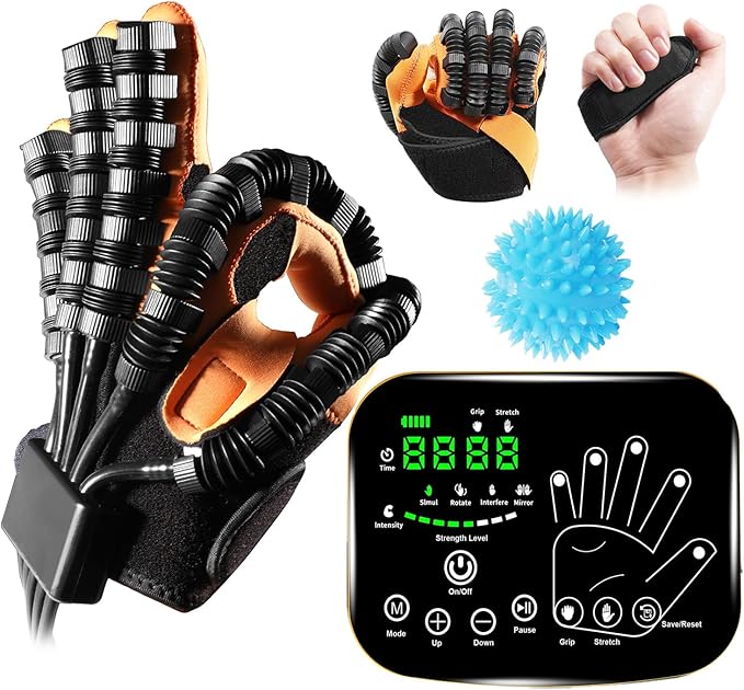 6th Generation Upgrade Rehabilitation Robot Gloves for Stroke Recovery – Hand Weakness & Hemiplegia Home Physical Therapy Device with Mirror Training & Multi-Mode (Left Hand, S)
