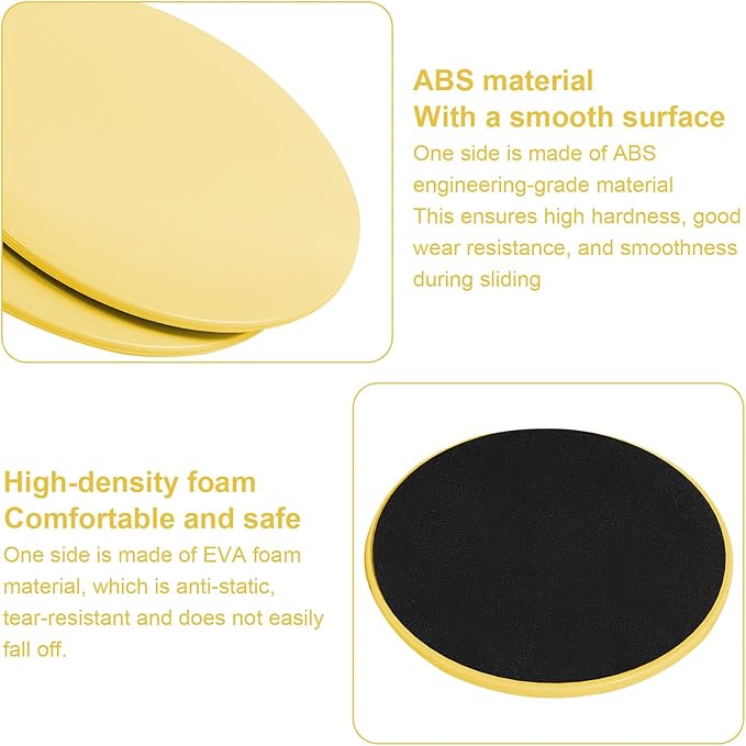 17.5cm/6.89In Round Core Sliders for Working Out,Set of 4 Exercise Core Pilates Sliders,Floor Foot Slider for Exercise 2 Color