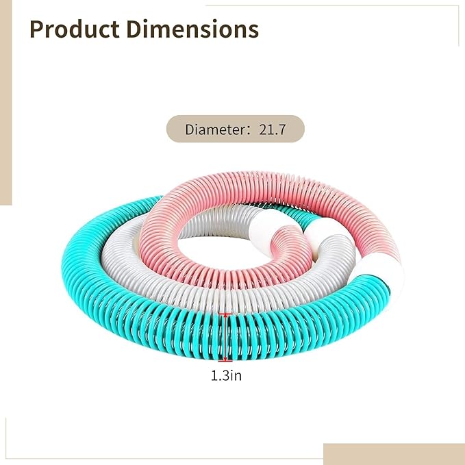 Adults Weighted Fitness Hoop 3.3 Lbs, Spring Fitness Hoop For Weight Loss, Pvc, Shape, Exercise Anytime
