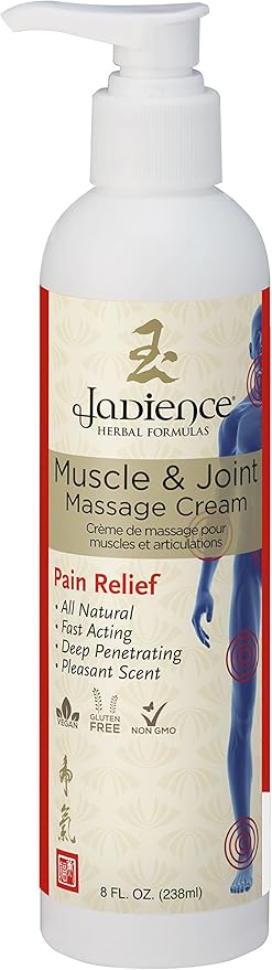 Jade Stone Heart Gua Sha & Massage Cream Kit by Jadience: Myofascial Therapy Tool | Muscle Joint Topical Analgesic | Natural Tension Relaxer for Body Pain Relief & Skin Conditions