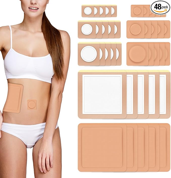48PCS Castor Oil Patches-Disposable Castor Oil Pack Sticker for Belly Button,Knee, Liver, Stomach