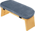Meditation Bench Prayer Bench with Soft Cushion Wooden Comfortable Portable Folding Kneeling Stool Prayer Stool, Gray Blue