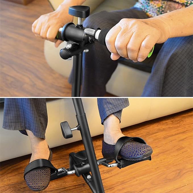 Elderly Exercise Bike, Pedal Exerciser Bike, Hand Arm Leg Knee Peddler, Adjustable Fitness Equipment for Seniors, Elderly Home Pedal Exercise Bike for Total Body