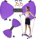 Waist Twister Machine, Adjustable Exercise Twist Board for Women Men, Noiseless Ab Twister for Home Gym Equipment, 330 lbs Capacity | Track Time, Reps, Calories with Digital Display (Purple)