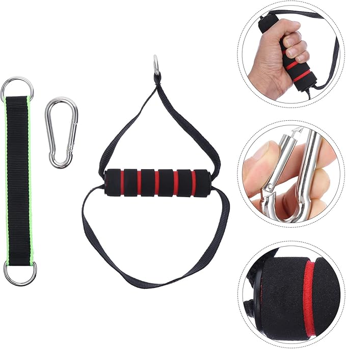 Fitness Handle Resistance Band Grip, Dual-Purpose Workout Pull-up Exercise Handles for Strength Training, Sturdy Attachment for Cable Machines and Home Gym Use