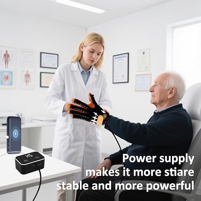 Rehabilitation Robot Gloves for Stroke Recovery Hemiplegia Finger Hand Function Rehabilitation Therapy Arthriti Glove (Right Hand M)