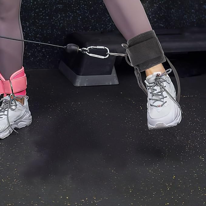 ibasenice Ankle Strap for Cable Machine Fitness Ankle Band with 360° Rotating Buckle for Gym Cable Leg Exercises Strength Training Equipment Attachment
